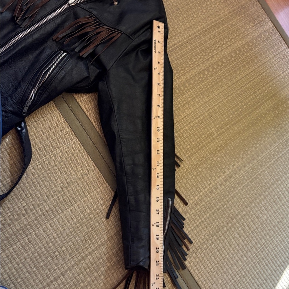 All American Rider Black Leather Fringe Jacket M - Picture 12 of 14